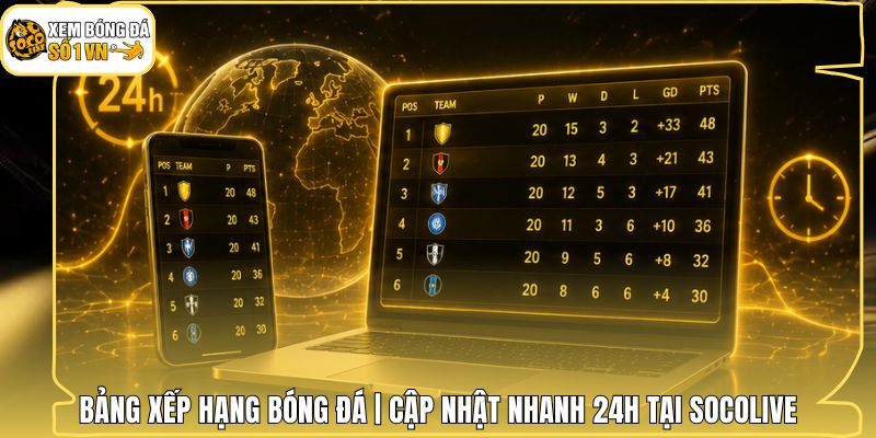 Bảng Xếp Hạng Bóng Đá | Cập Nhật Nhanh 24h Tại Socolive